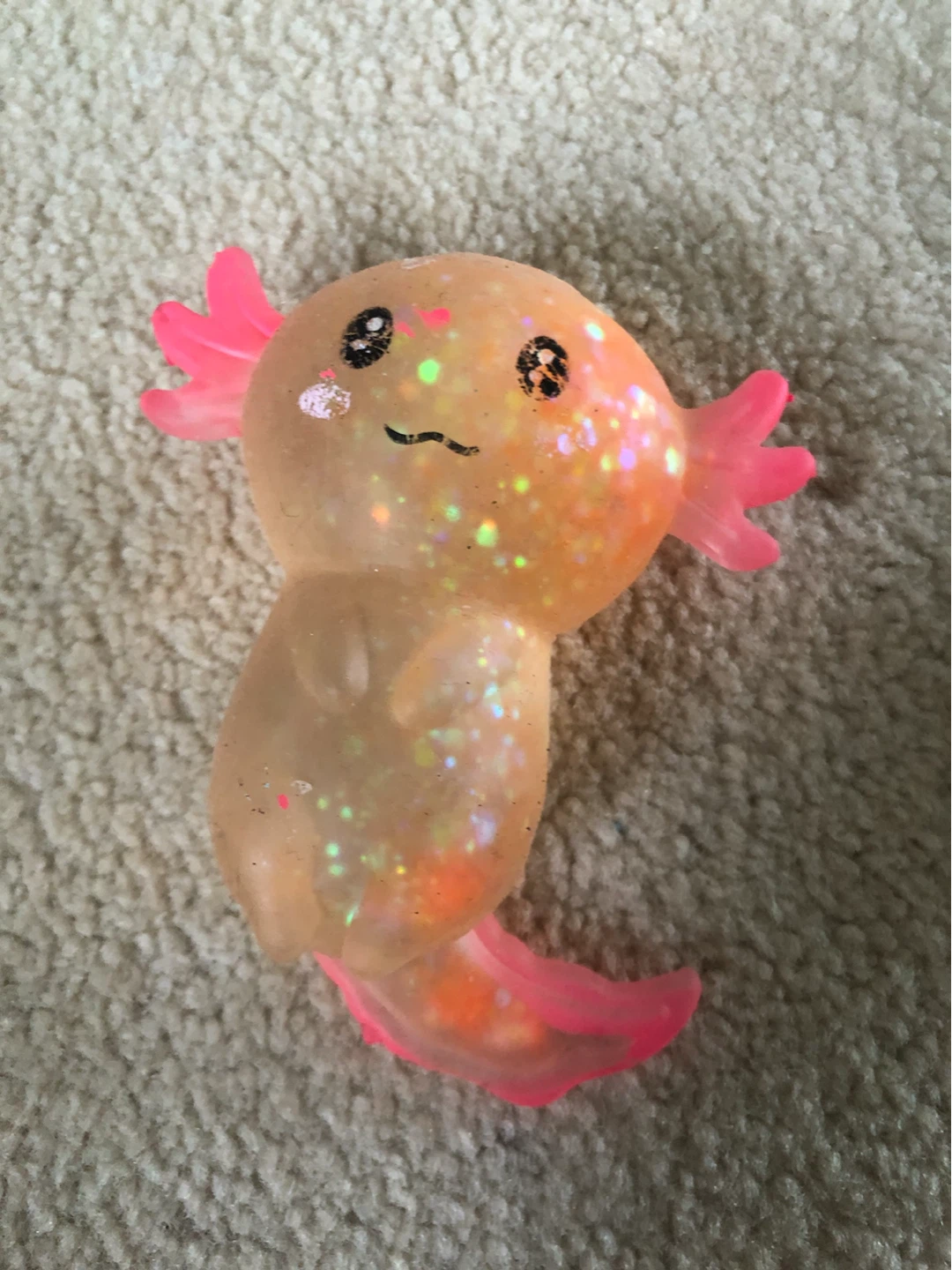 Glittery Squishy Axolotl Toy