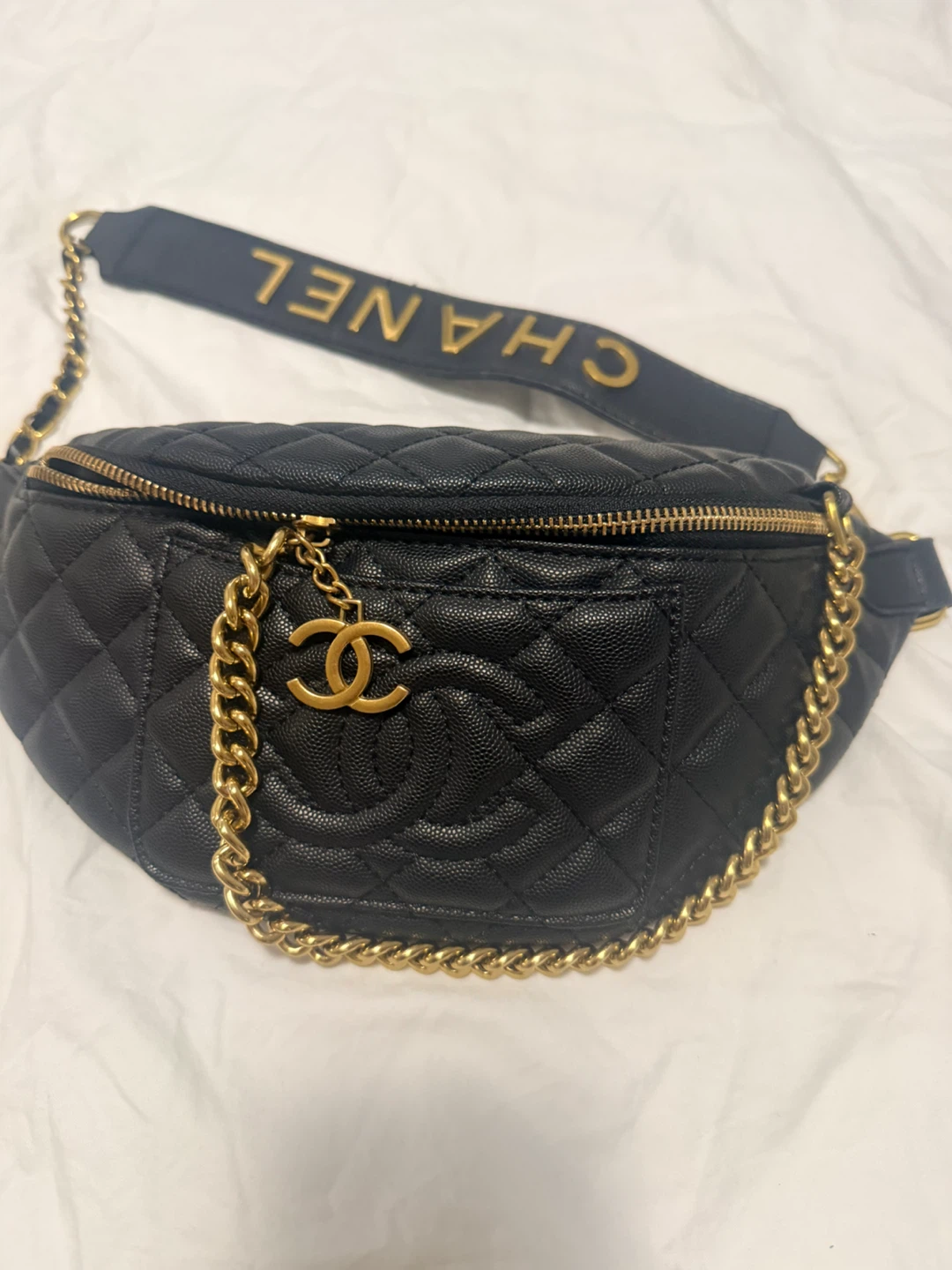 VIP Chanel Quilted Black Belt Bag