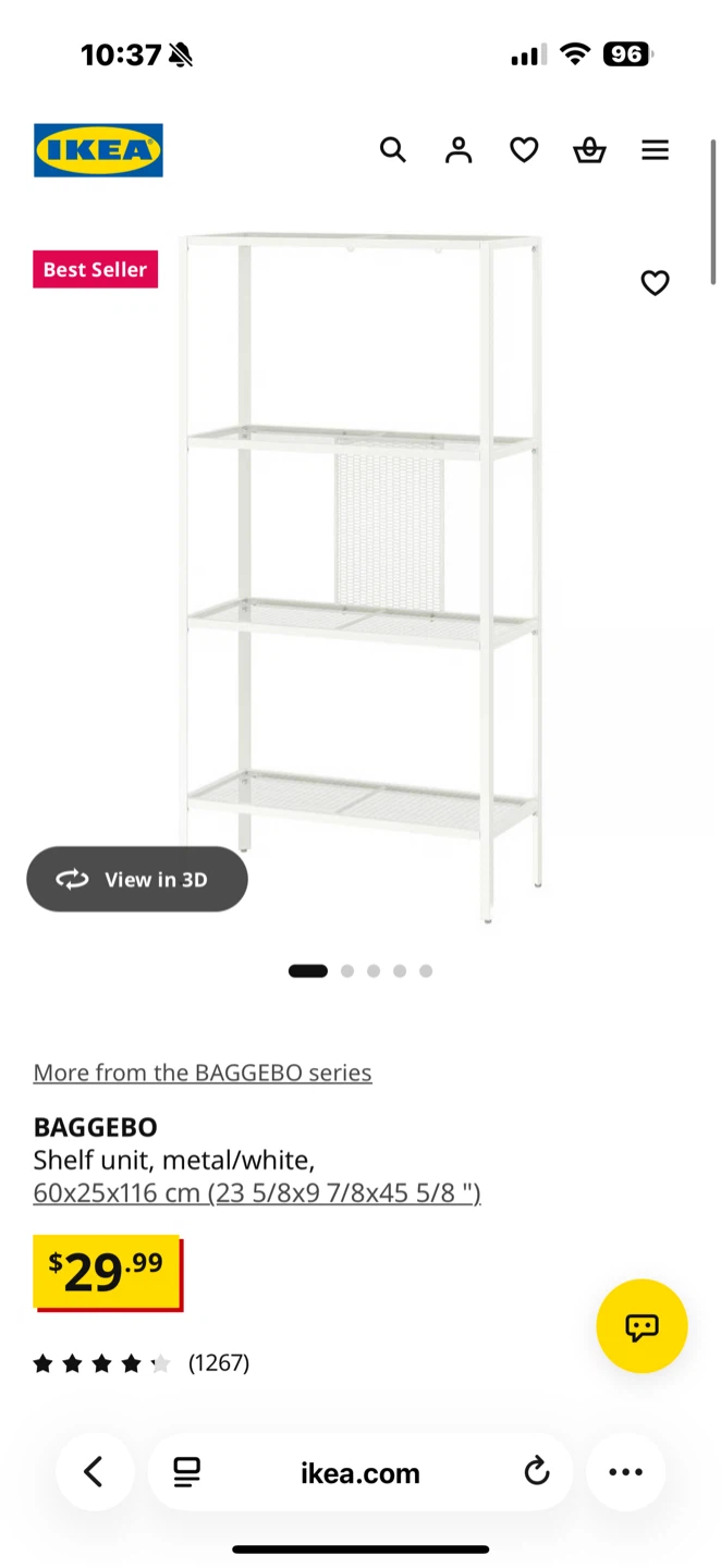 IKEA BAGGEBO Shelf unit, metal/white - photo 4