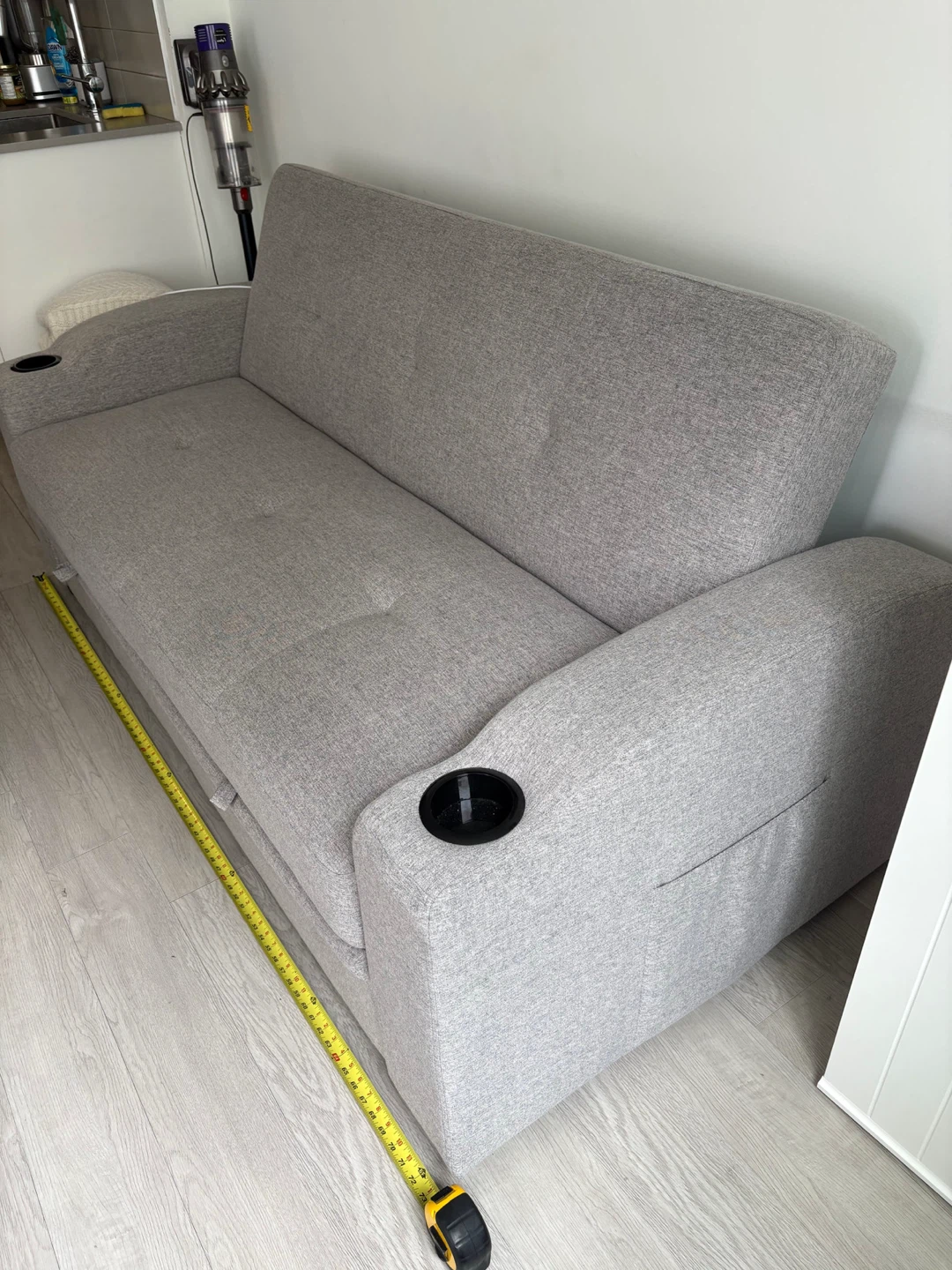 Grey Sofa with Cup Holders - photo 2