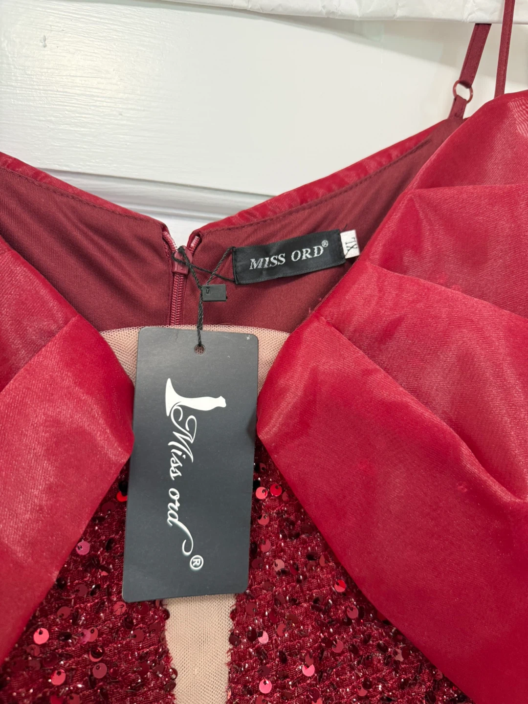 Miss Ord Red Sequin Maxi Dress XL - photo 3