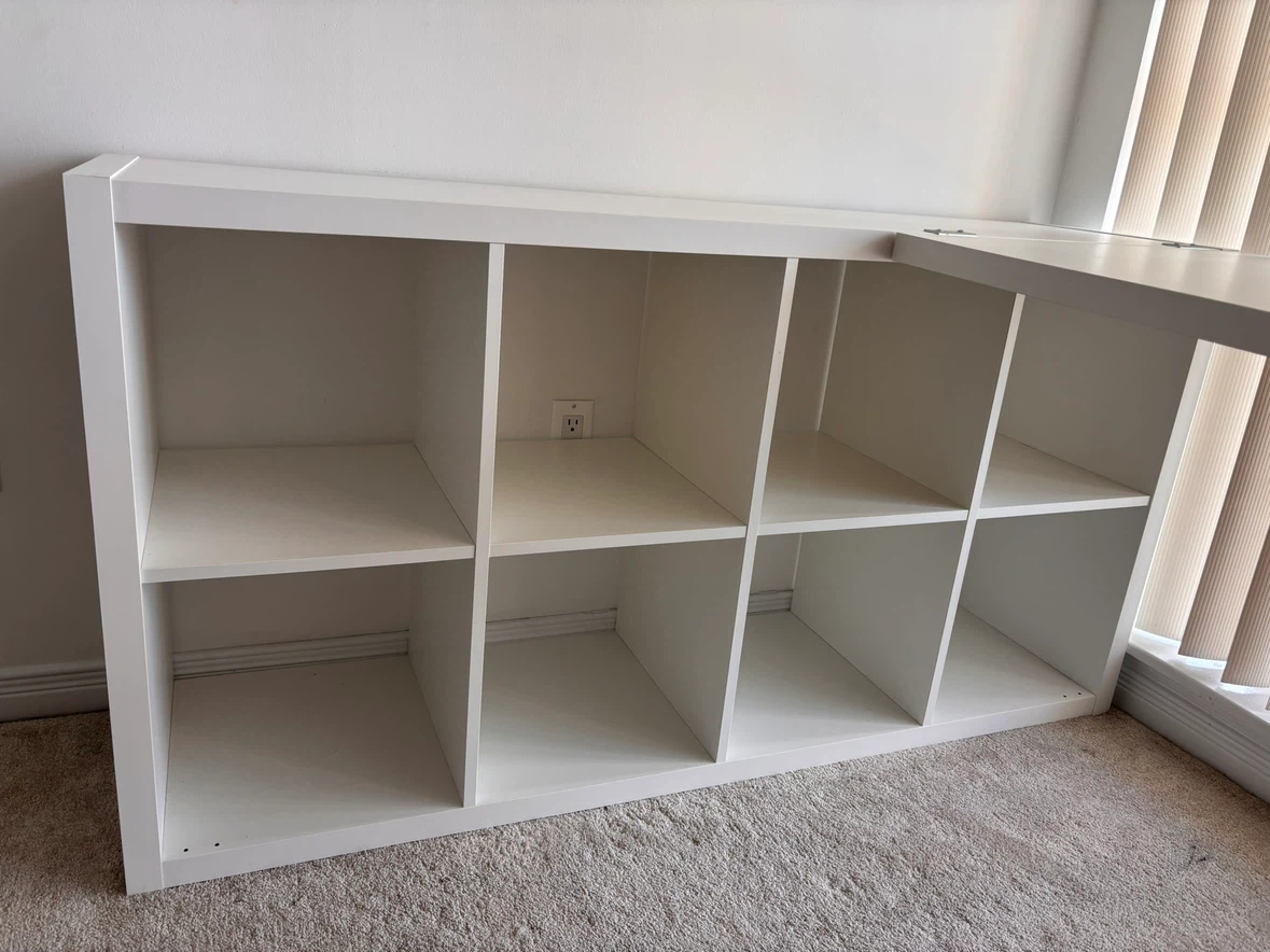 White Desk with Shelving Unit - photo 3