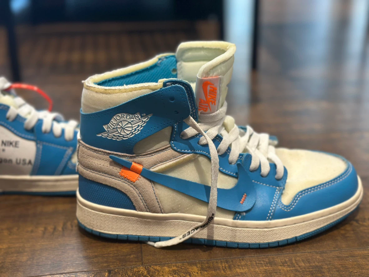 Blue & White Jordan 1 UNC–Style Sneakers – New – $75 - photo 3