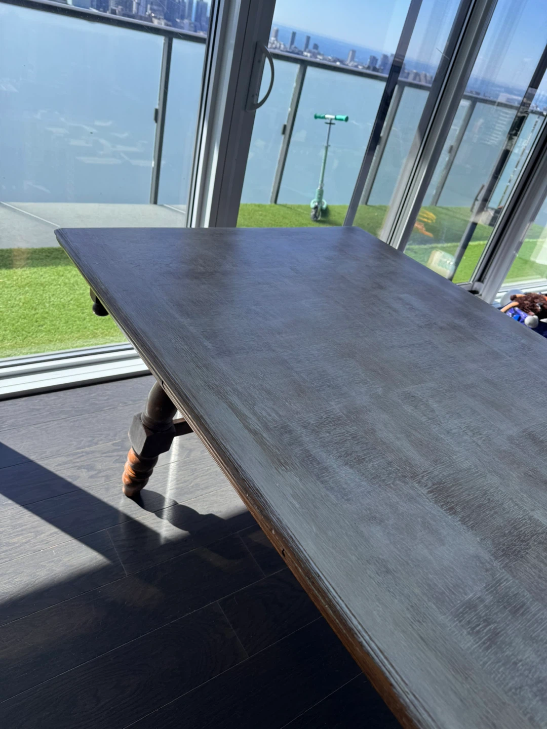 Vintage French Solid Wood Extendable Dining Table – Parquet Top - photo 2
