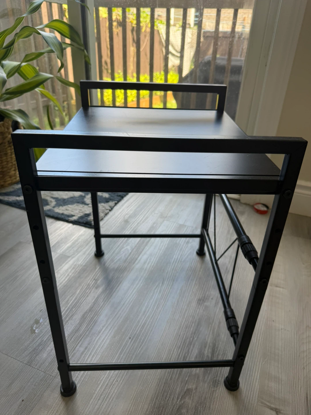 Adjustable Black Metal Table - photo 2
