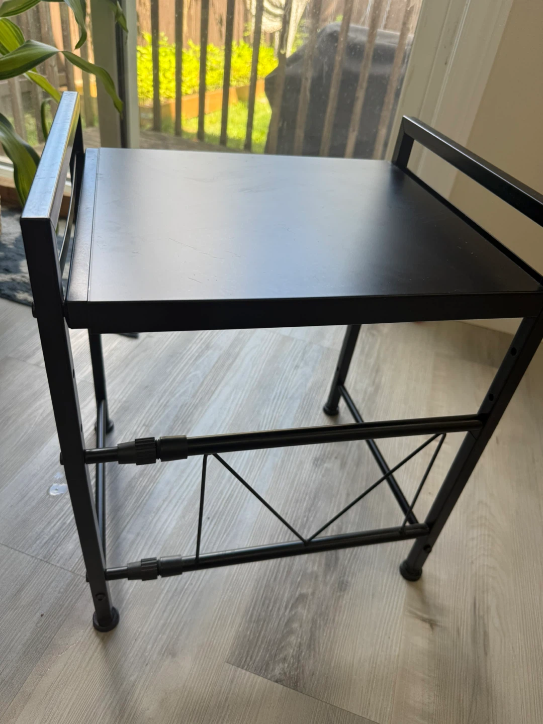 Adjustable Black Metal Table - photo 3