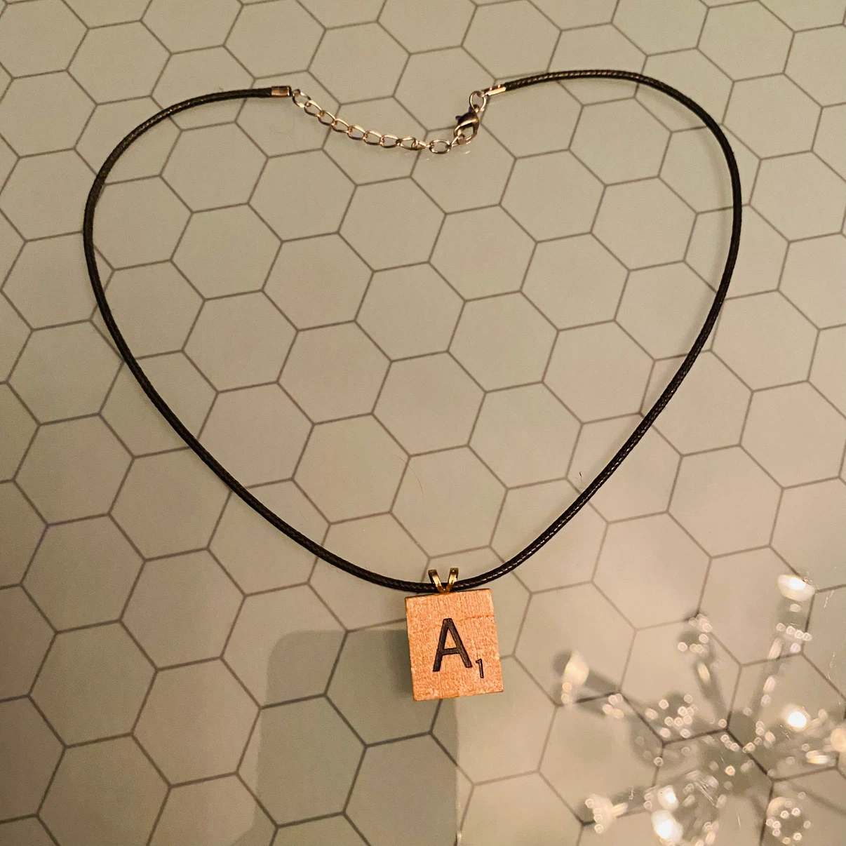 Scrabble Tile "A" Pendant Necklace