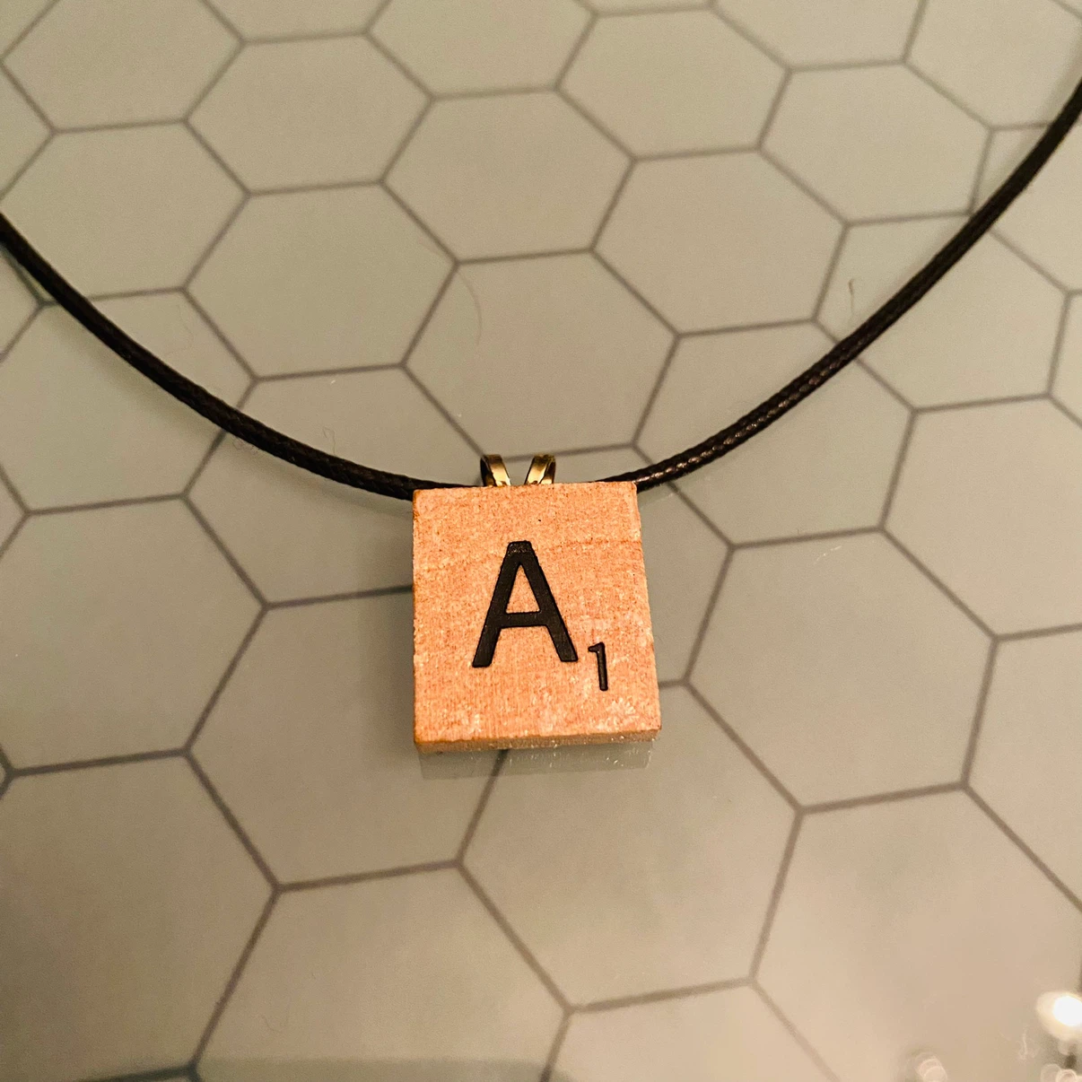 Scrabble Tile "A" Pendant Necklace - photo 2
