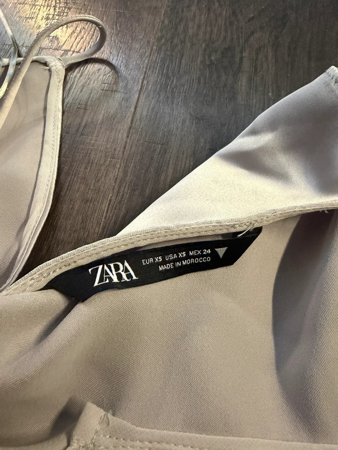 ZARA Silver Satin Slip Dress Size XS - photo 3