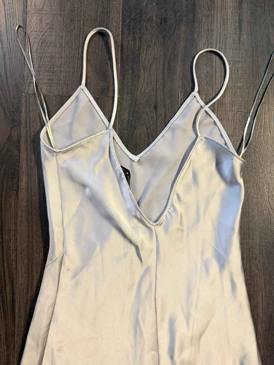 ZARA Silver Satin Slip Dress Size XS - photo 4