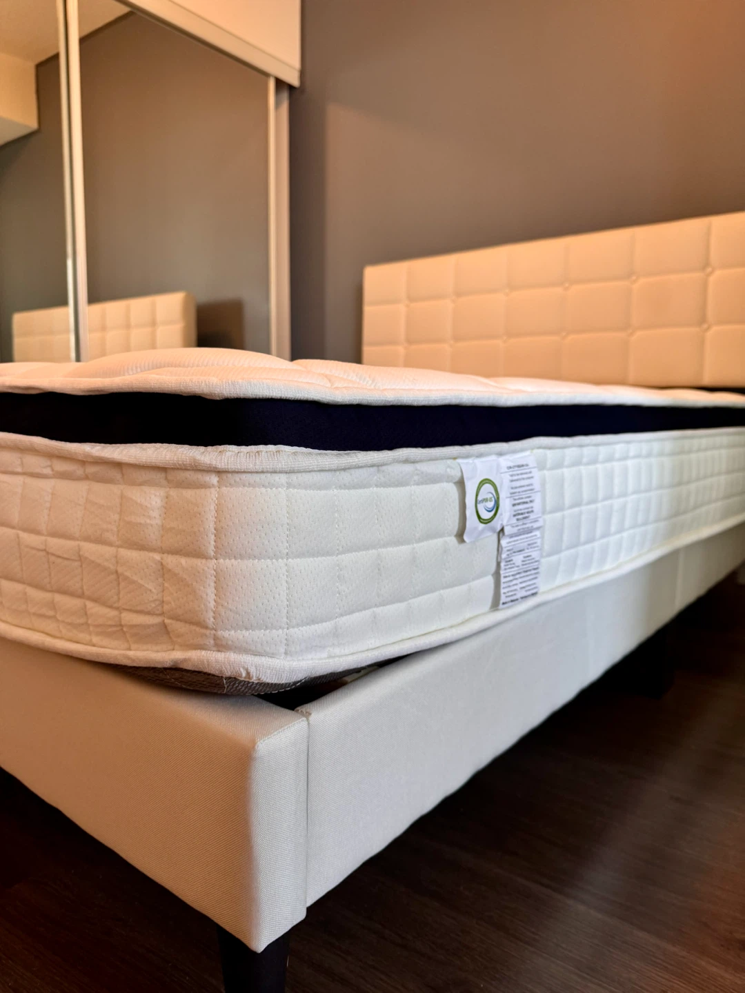 Queen Bed Set — Frame + Mattress + Pillows + Duvet | Like New! - photo 3