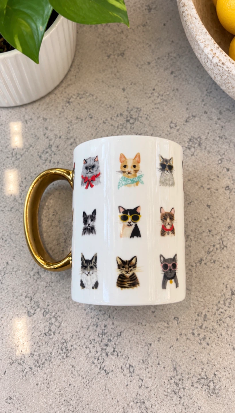 Rifle Paper Co. Cat Mug with Gold Handle 🐱✨ - photo 2