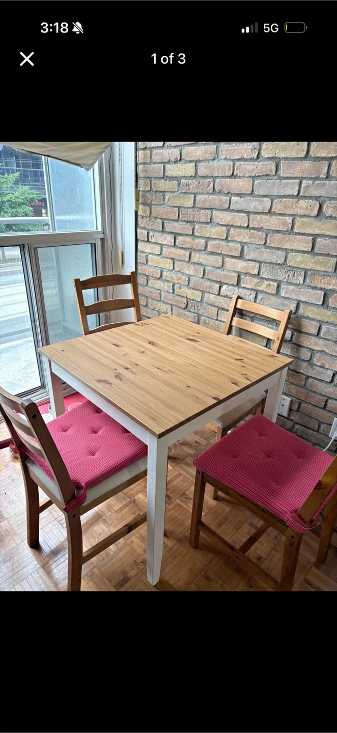 Teal Tufted Futon Sofa and dining table with 4 chairs for sale - photo 5