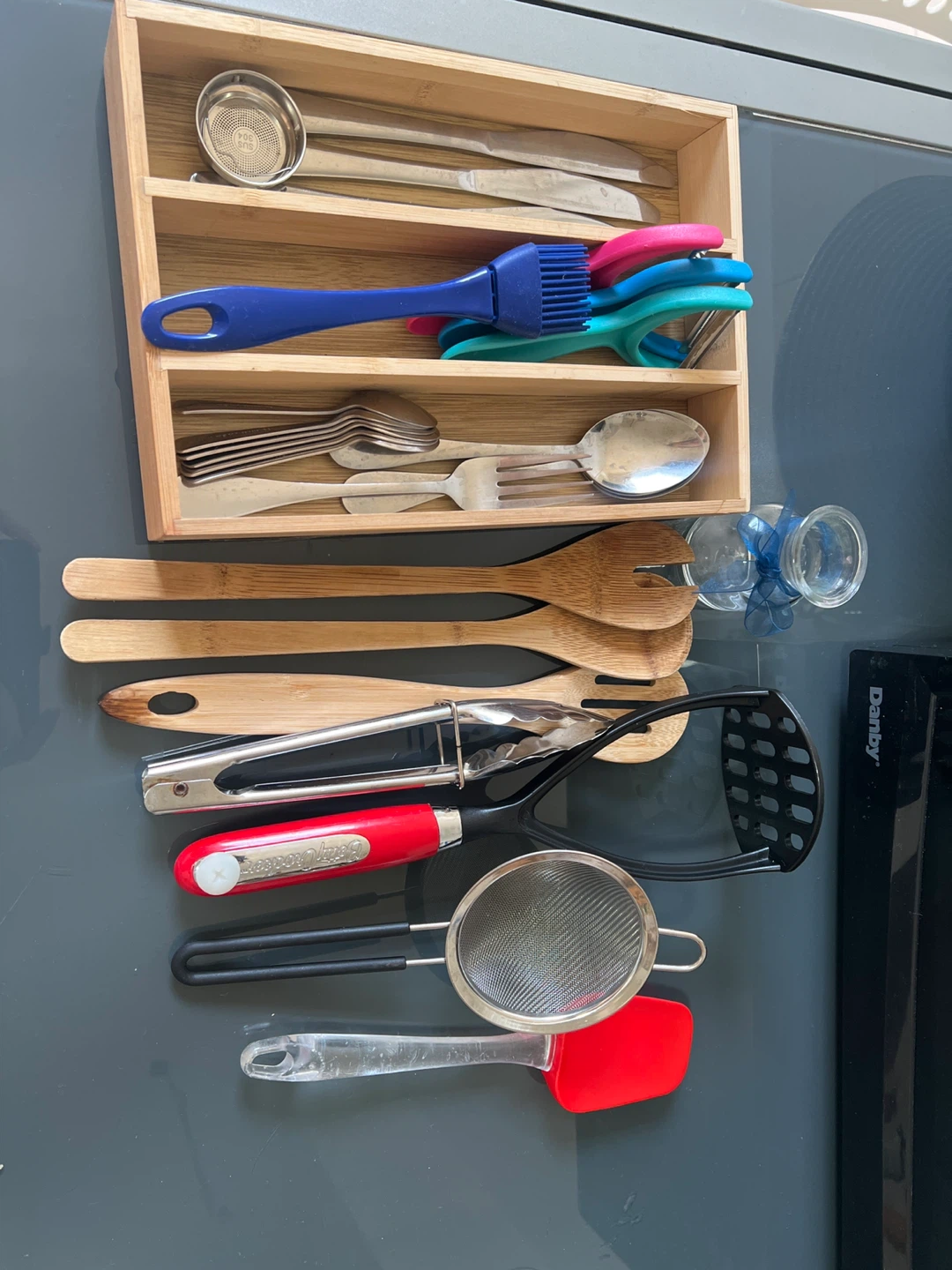 Kitchen Utensil Set with Bamboo Organizer - photo 2