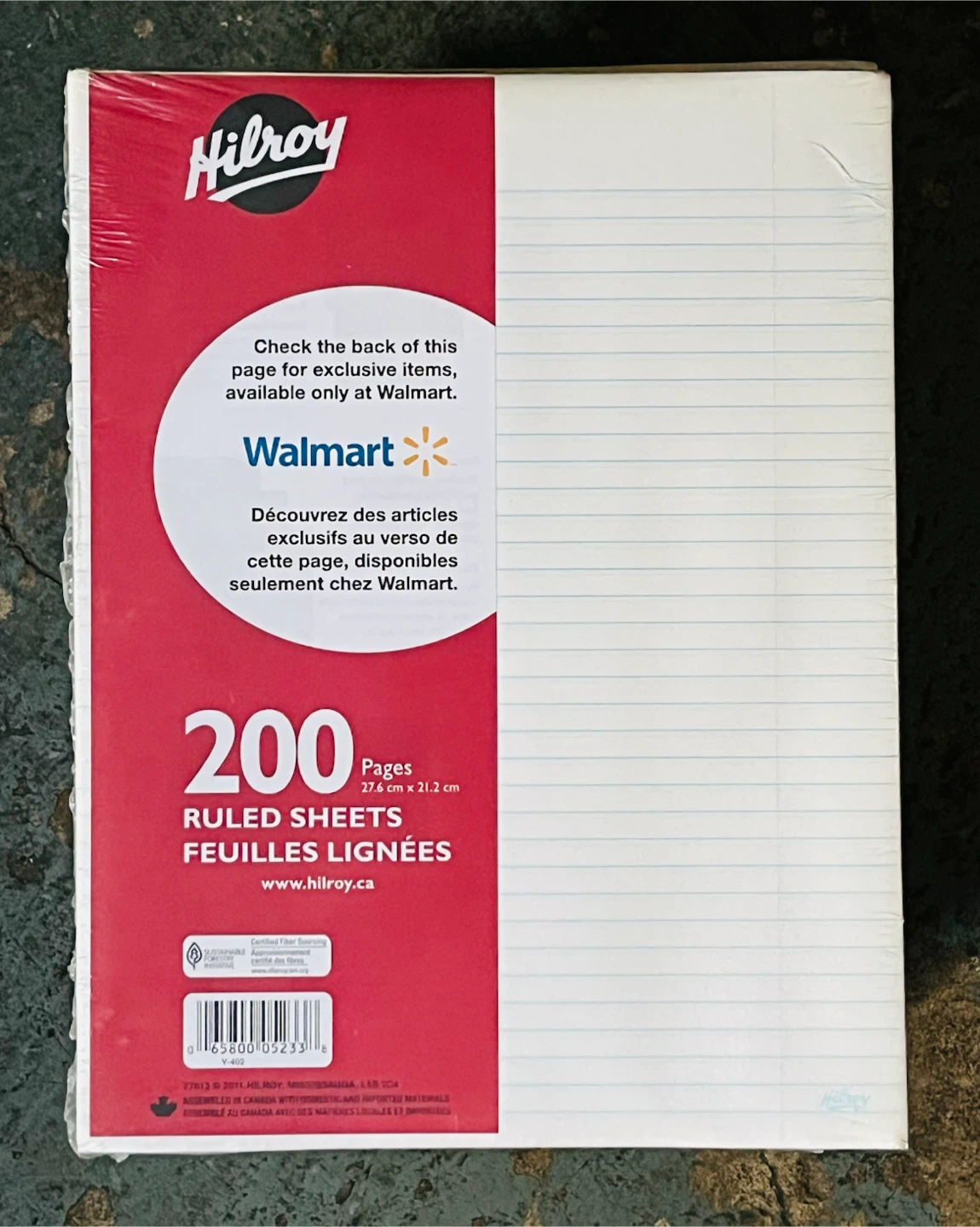 Lined paper