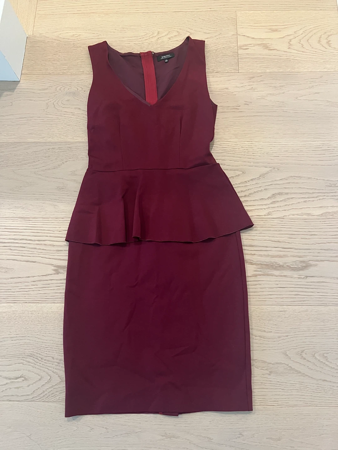 Babaton Burgundy Peplum Sheath Dress - photo 2