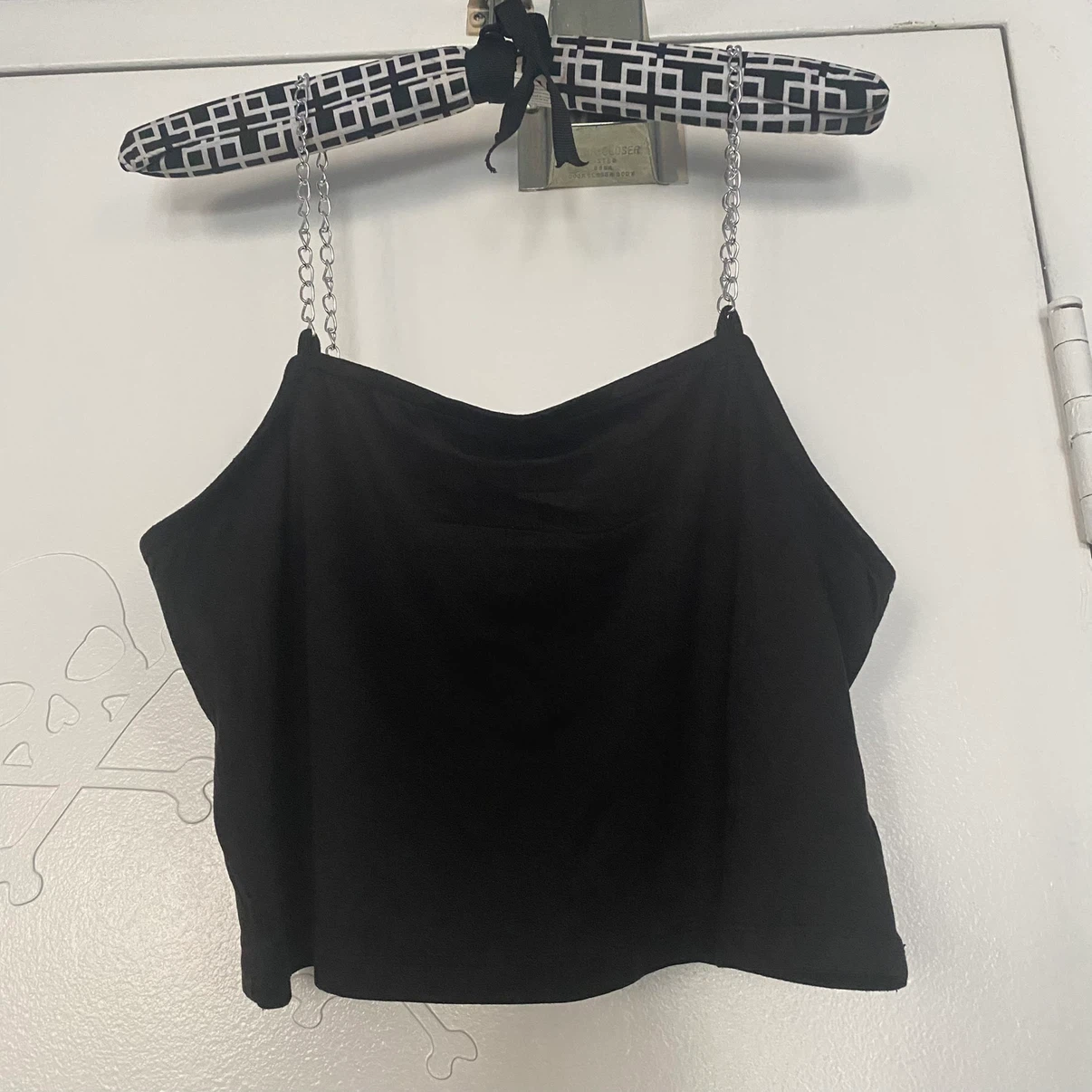 Black Chain Strap Crop Top
