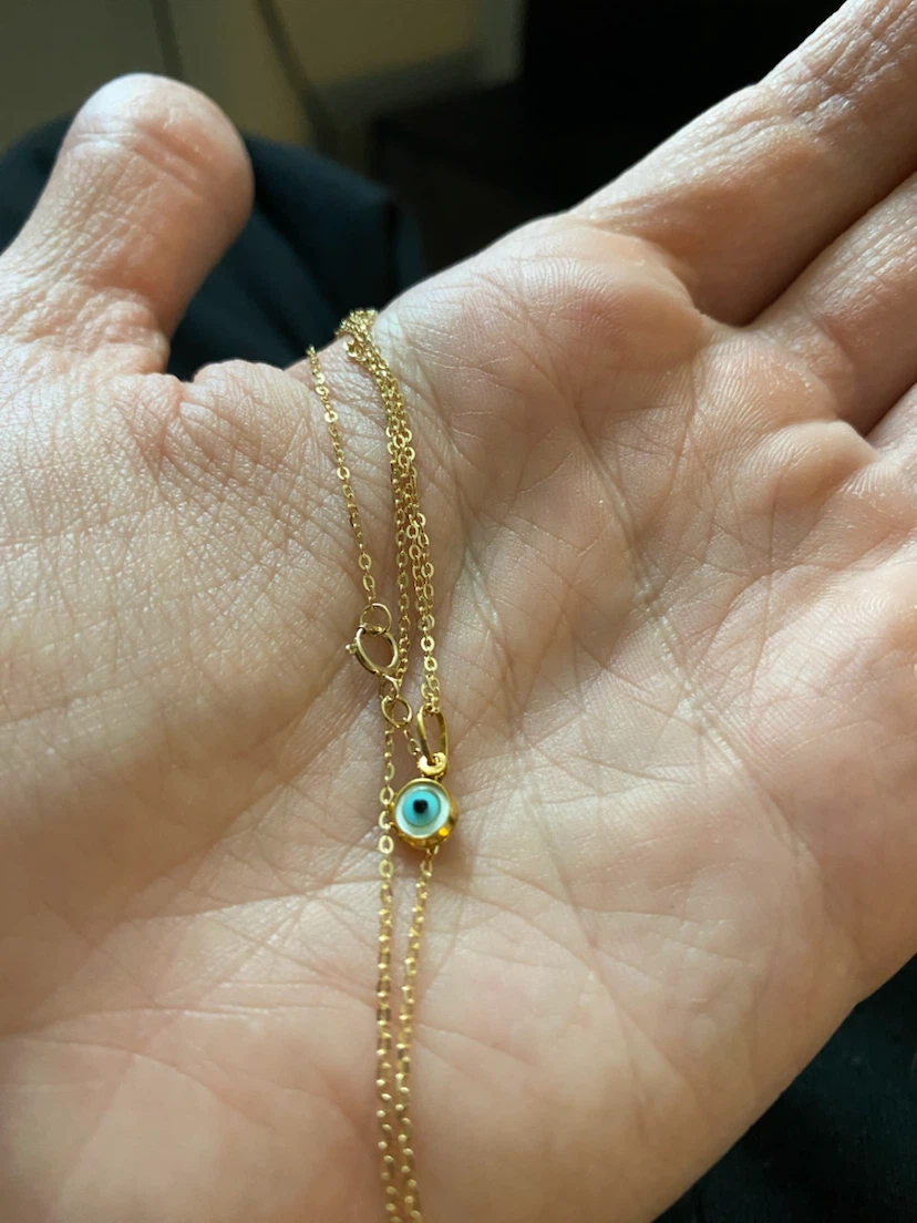 14k Gold Evil Eye Necklace
