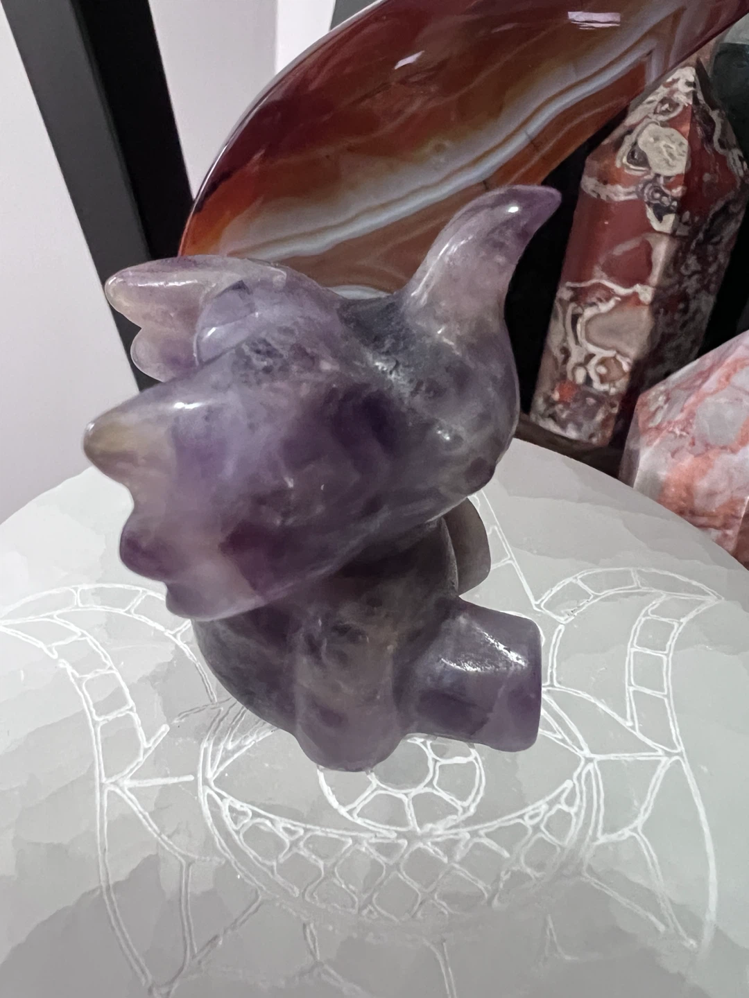 DREAM AMETHYST MINI ELEPHANT CARVING - photo 4