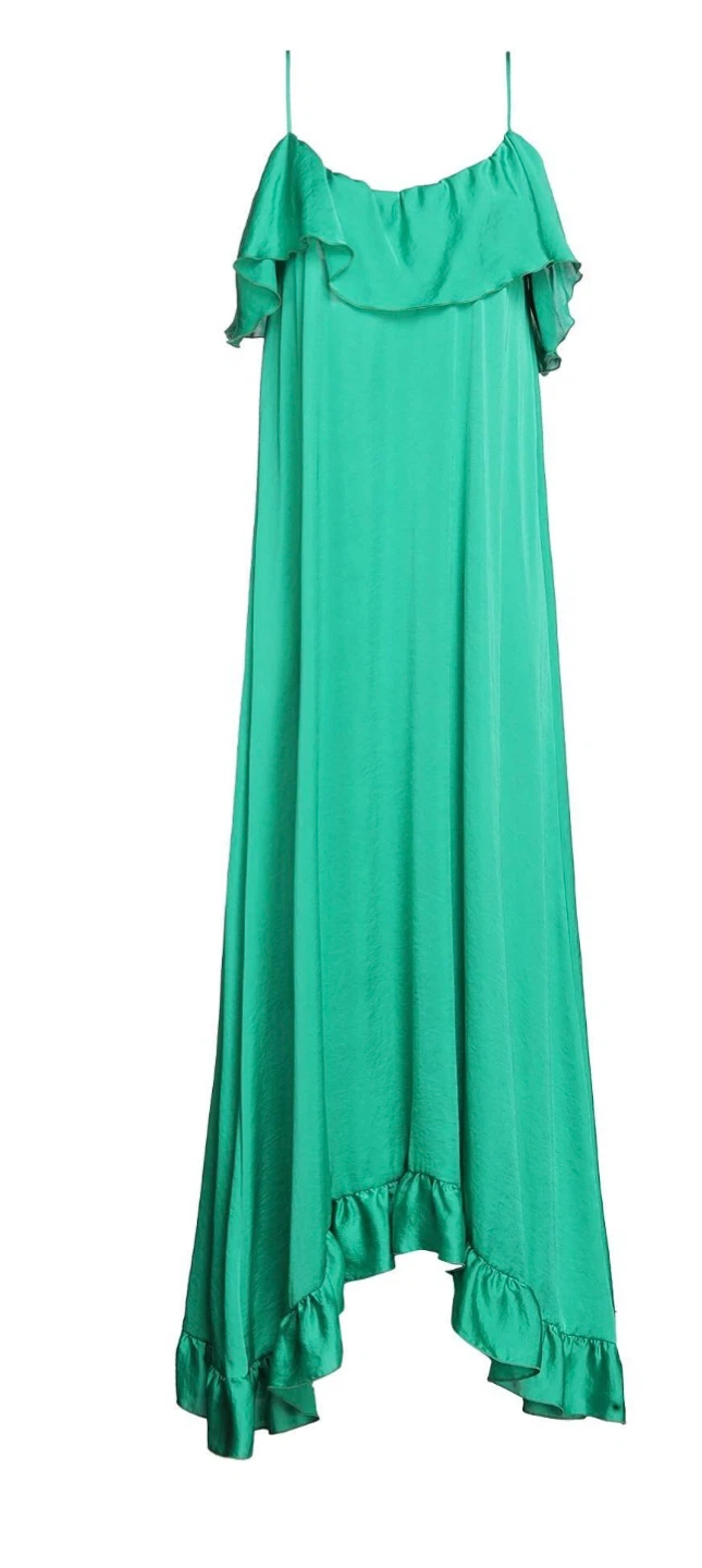 Italian  Green Ruffled Maxi Dress - photo 3