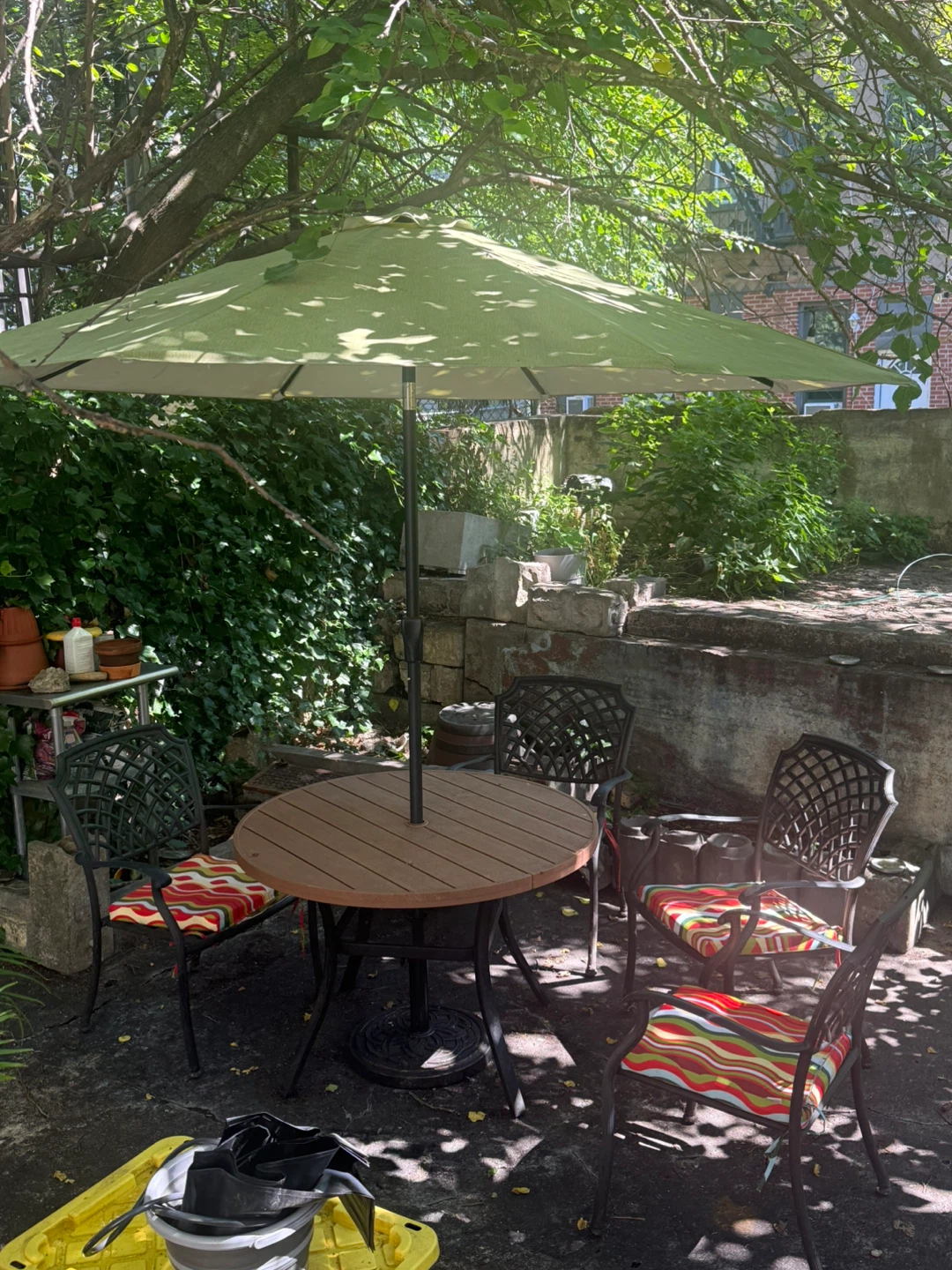 Round Patio Table and Chairs Set with Umbrella - photo 4