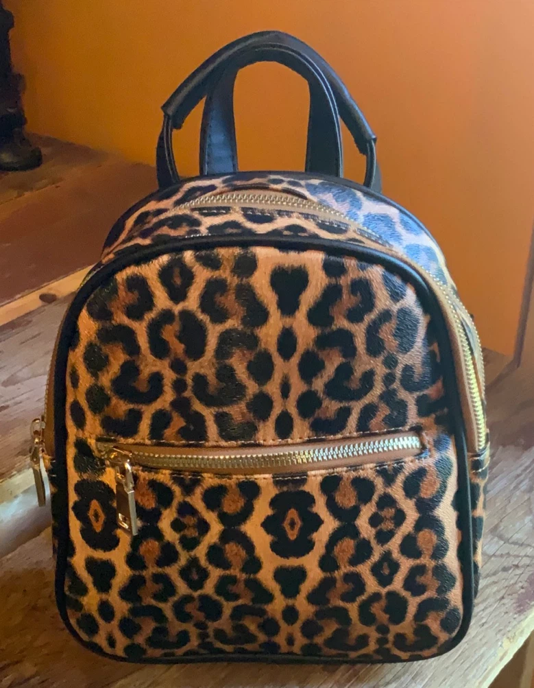 Leopard Print Mini Backpack