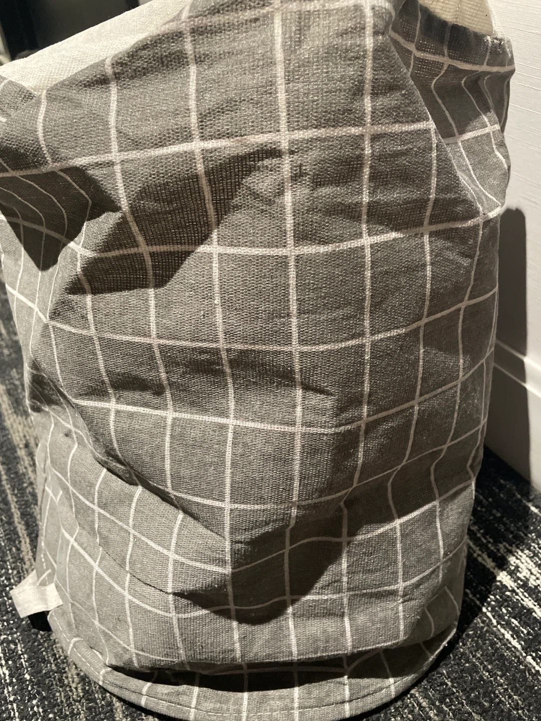 Grey Plaid Laundry Hamper - photo 2
