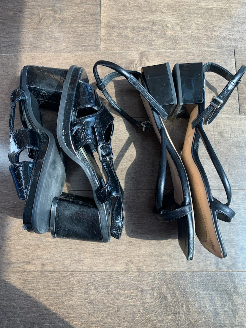 Two Pairs of Black Heeled Sandals - photo 2