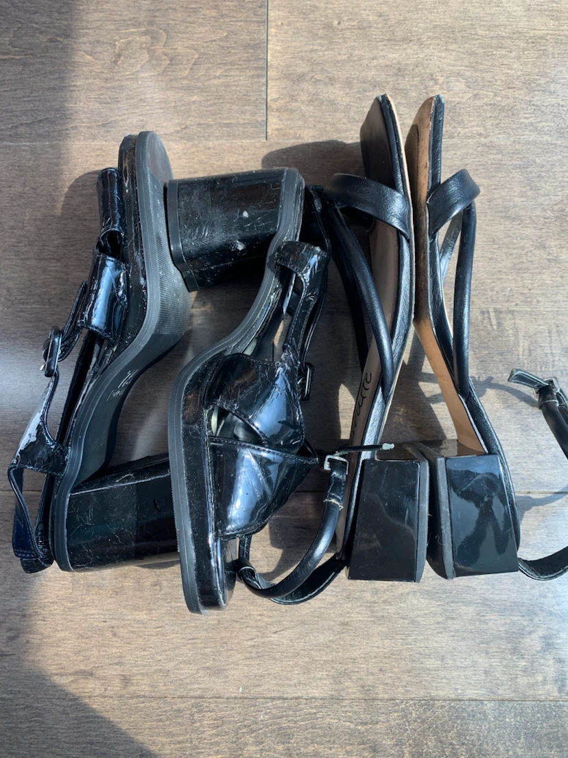 Two Pairs of Black Heeled Sandals - photo 3