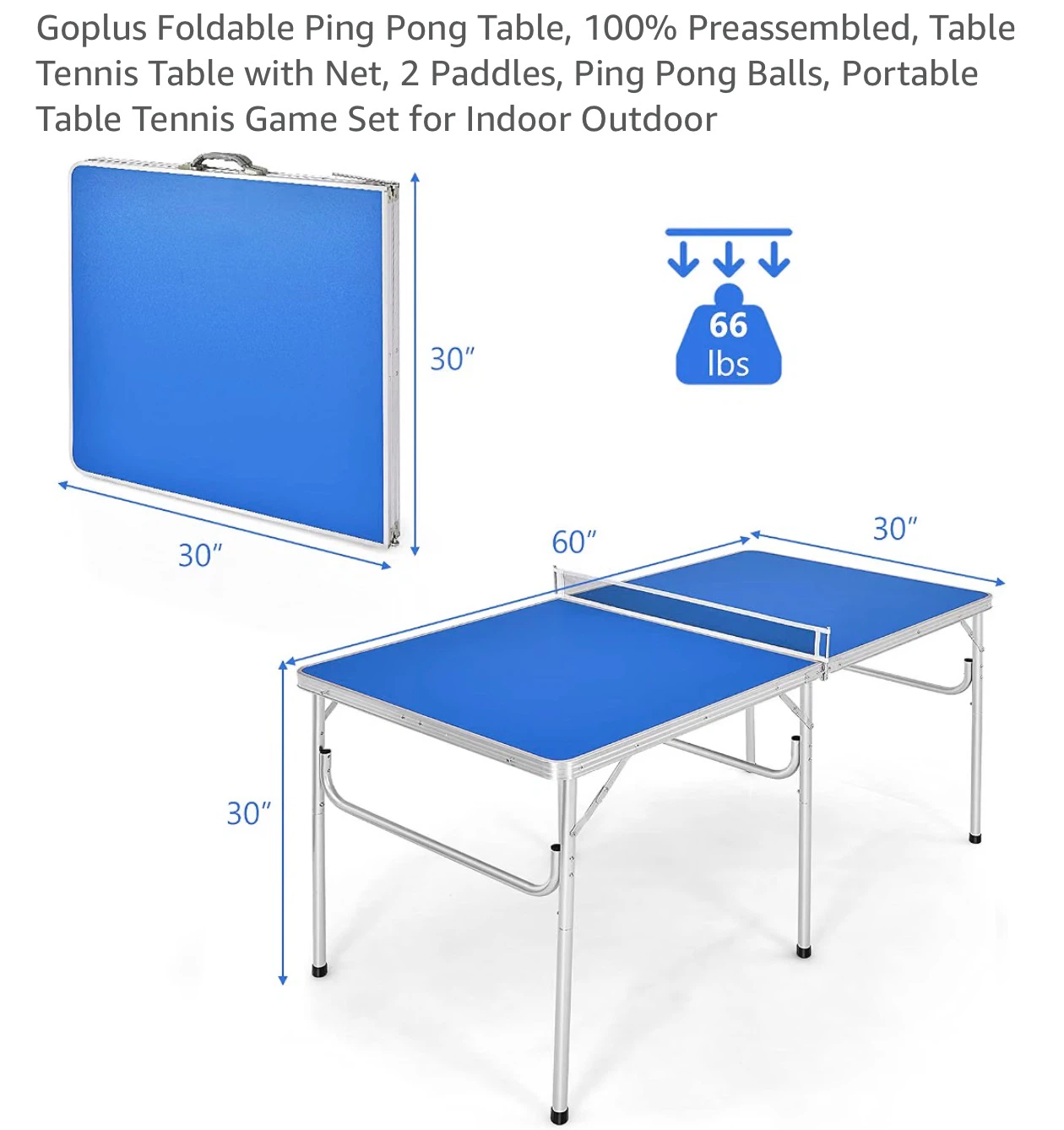 Kids Goplus Foldable Ping Pong Table