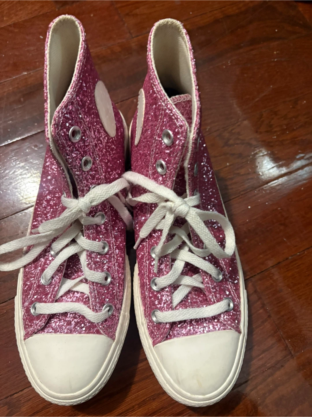 9.5 women’s Converse All Star High Top Glitter Sneakers