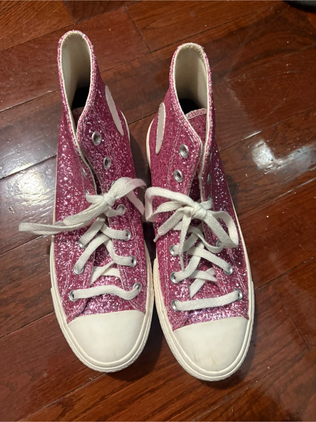 9.5 women’s Converse All Star High Top Glitter Sneakers - photo 2