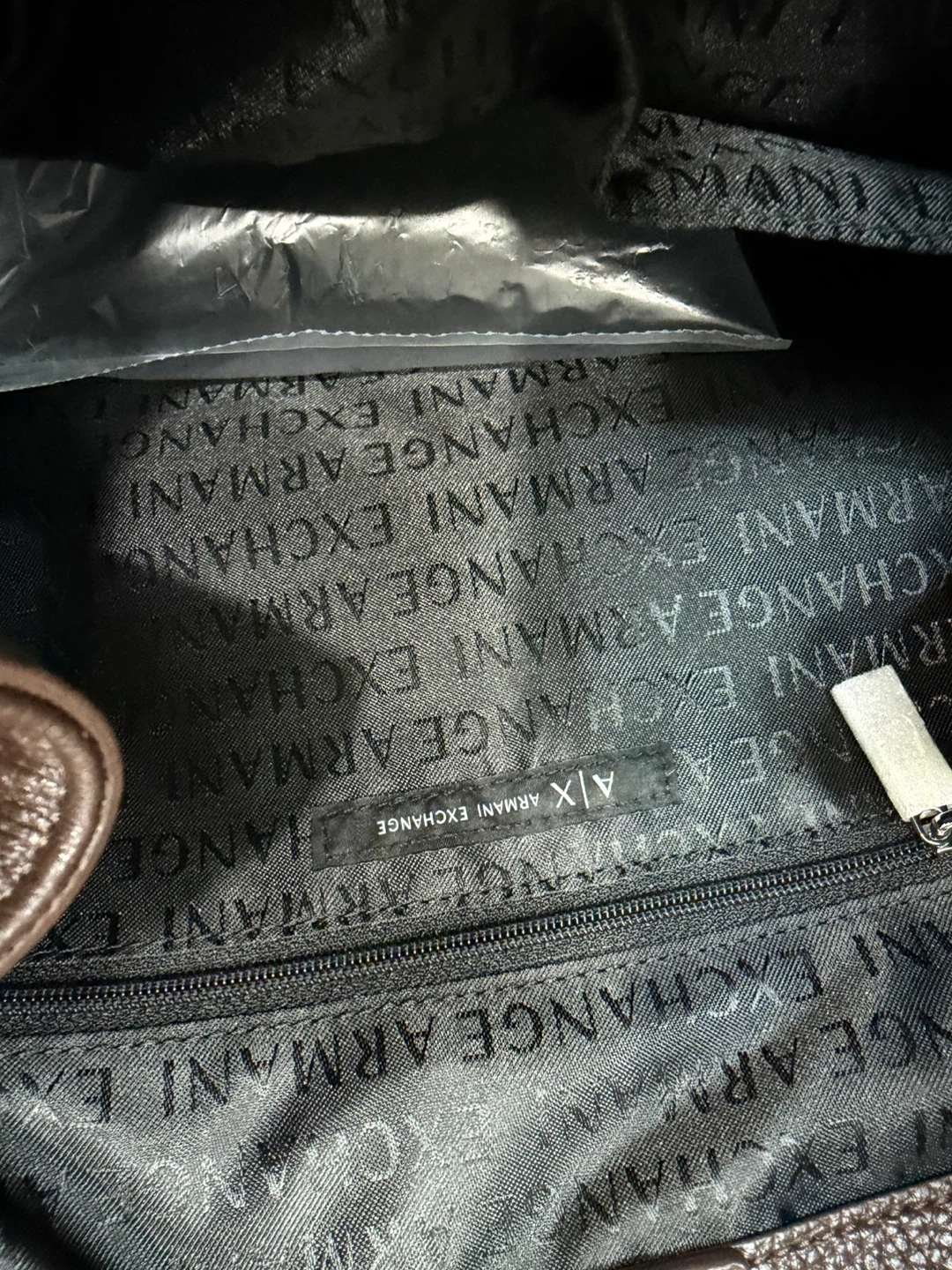 Armani Exchange Brown Pebbled Leather Tote Bag - photo 5