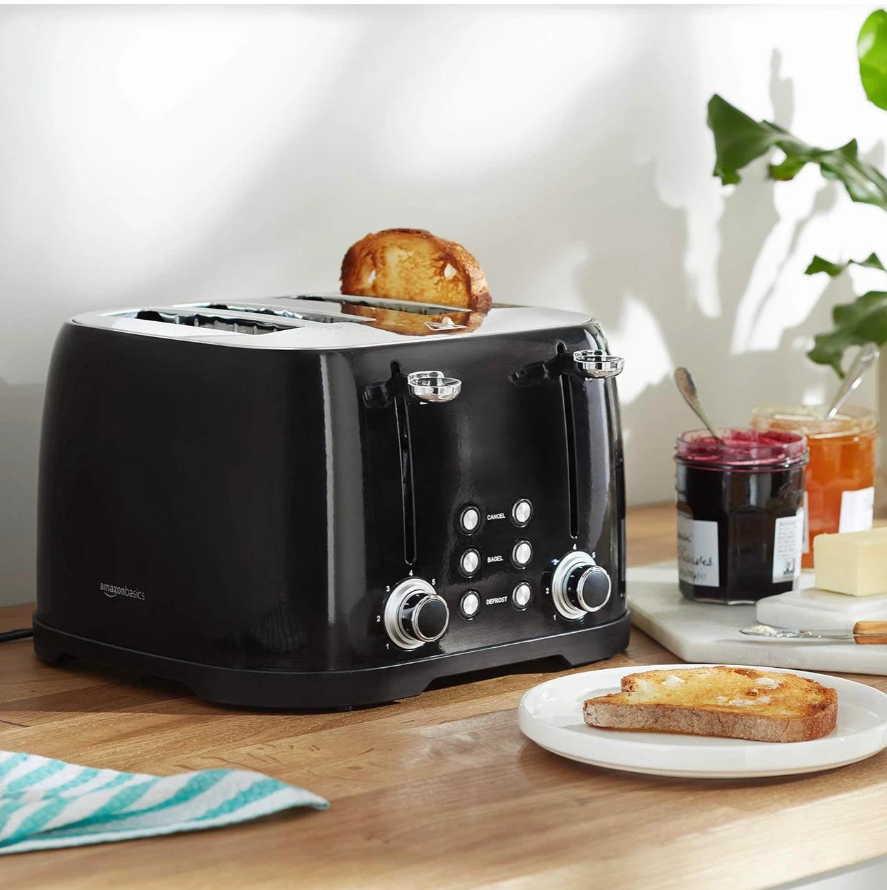 4-Slice Toaster – Black & Chrome – Perfect Condition - photo 2