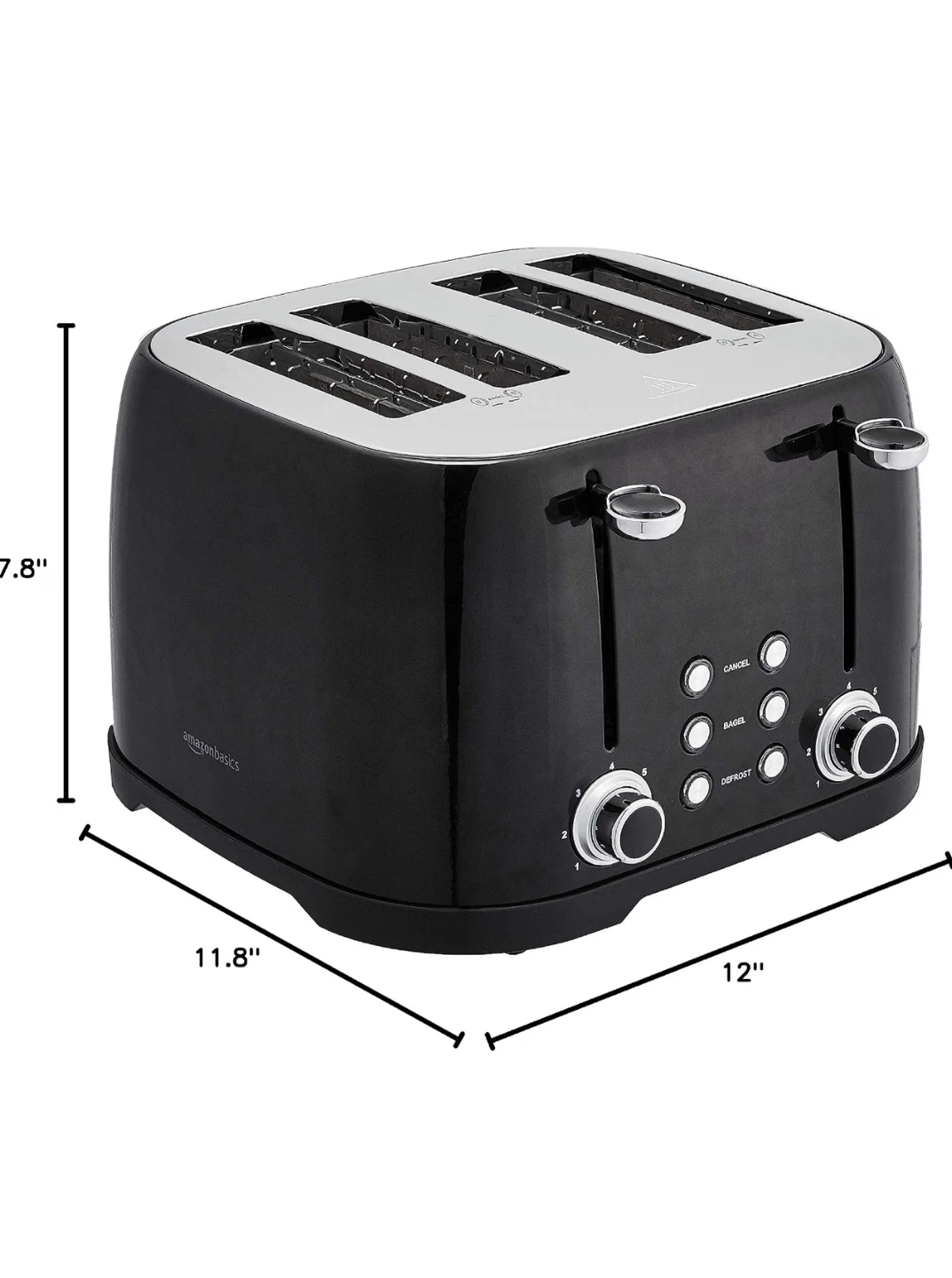4-Slice Toaster – Black & Chrome – Perfect Condition - photo 3