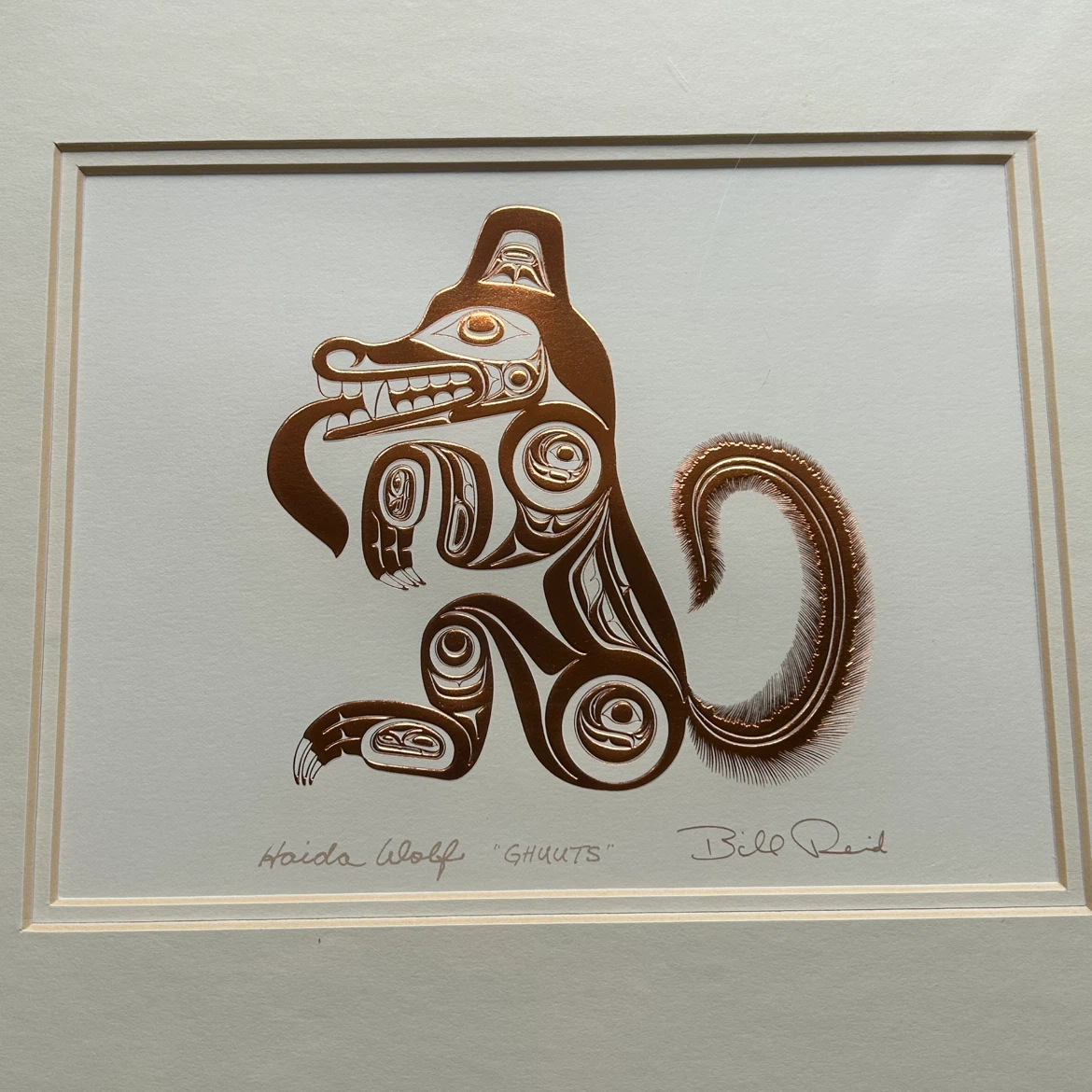 Bill Reid Framed Art Print – Haida Wolf (Ghuuts)