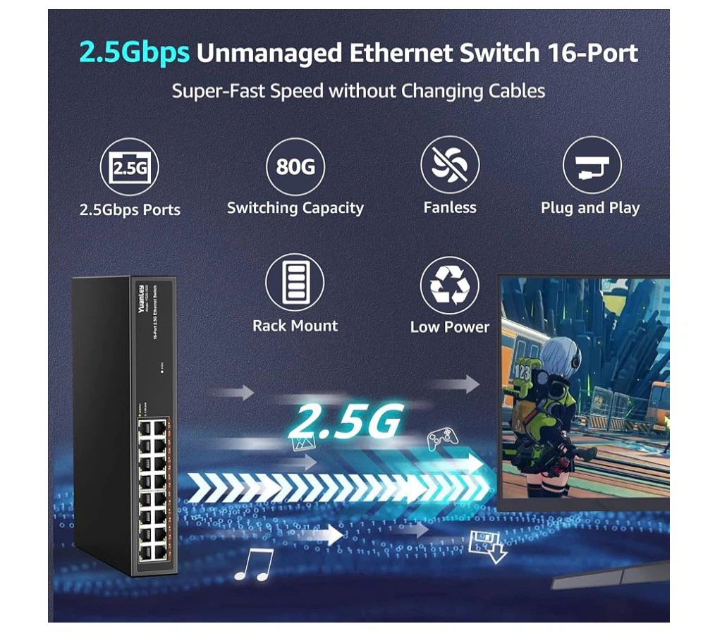 YuanLey 16-Port 2.5G PoE Switch - photo 4