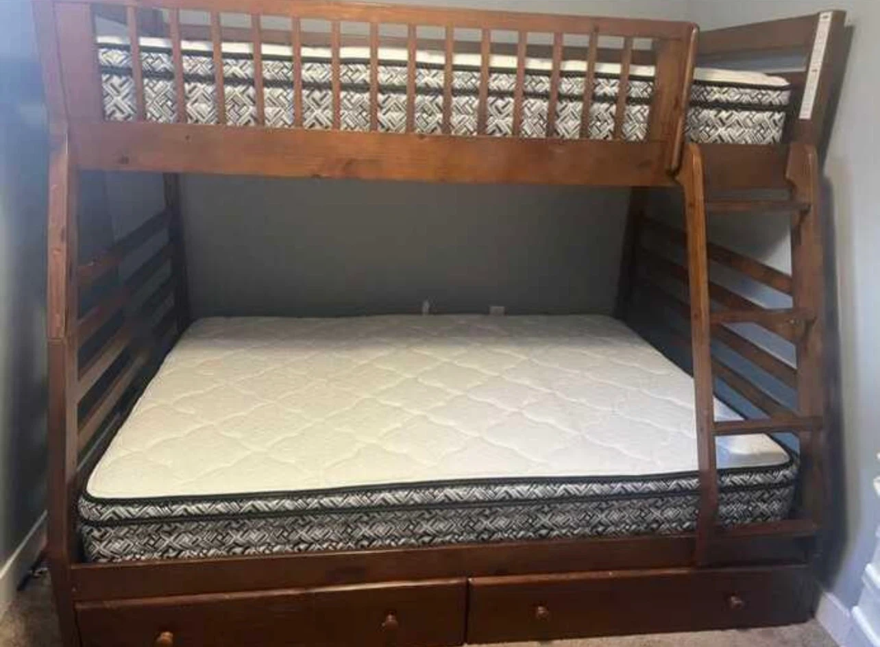 Wooden Bunk Bed with Storage Drawers
