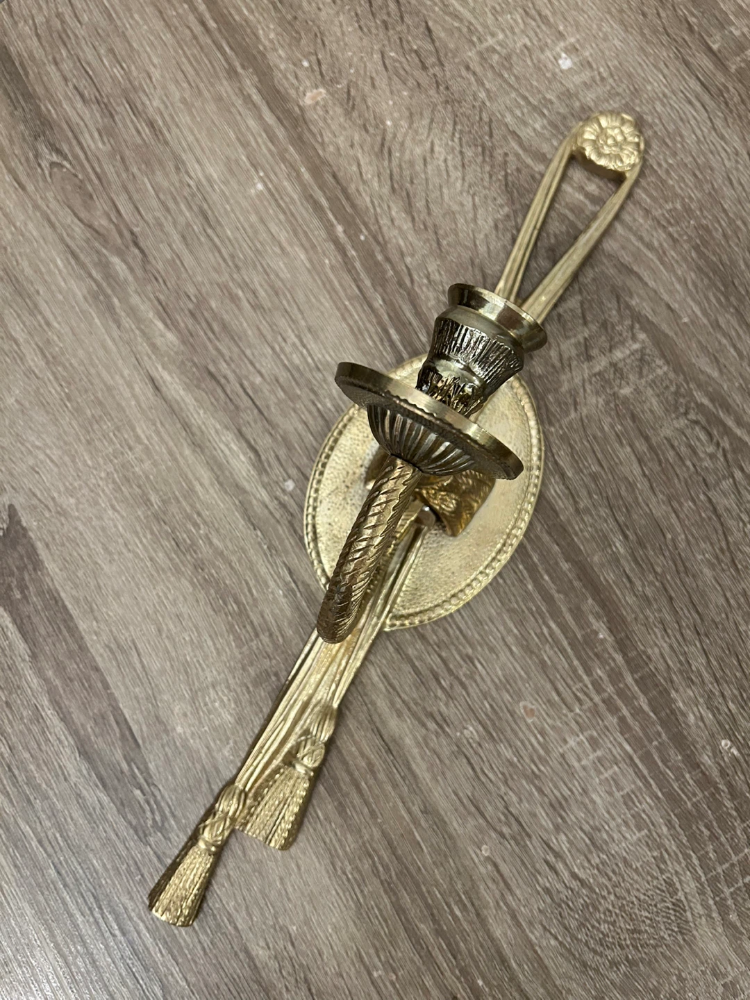 Vintage French Neoclassical Brass Wall Sconce