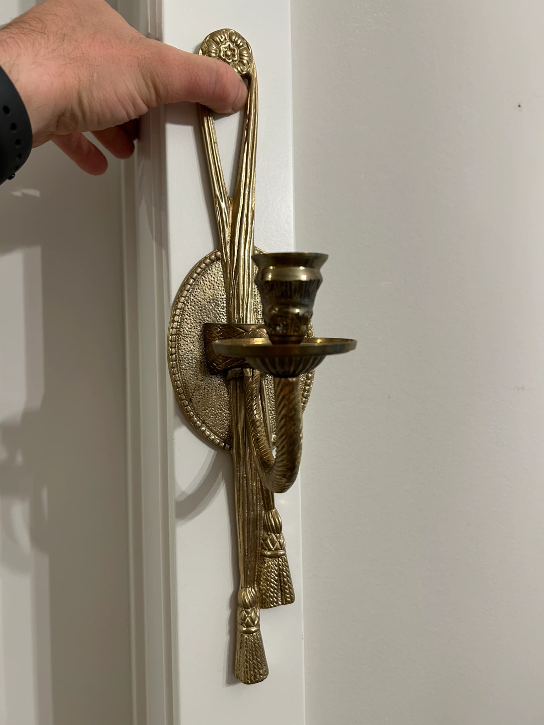 Vintage French Neoclassical Brass Wall Sconce - photo 3