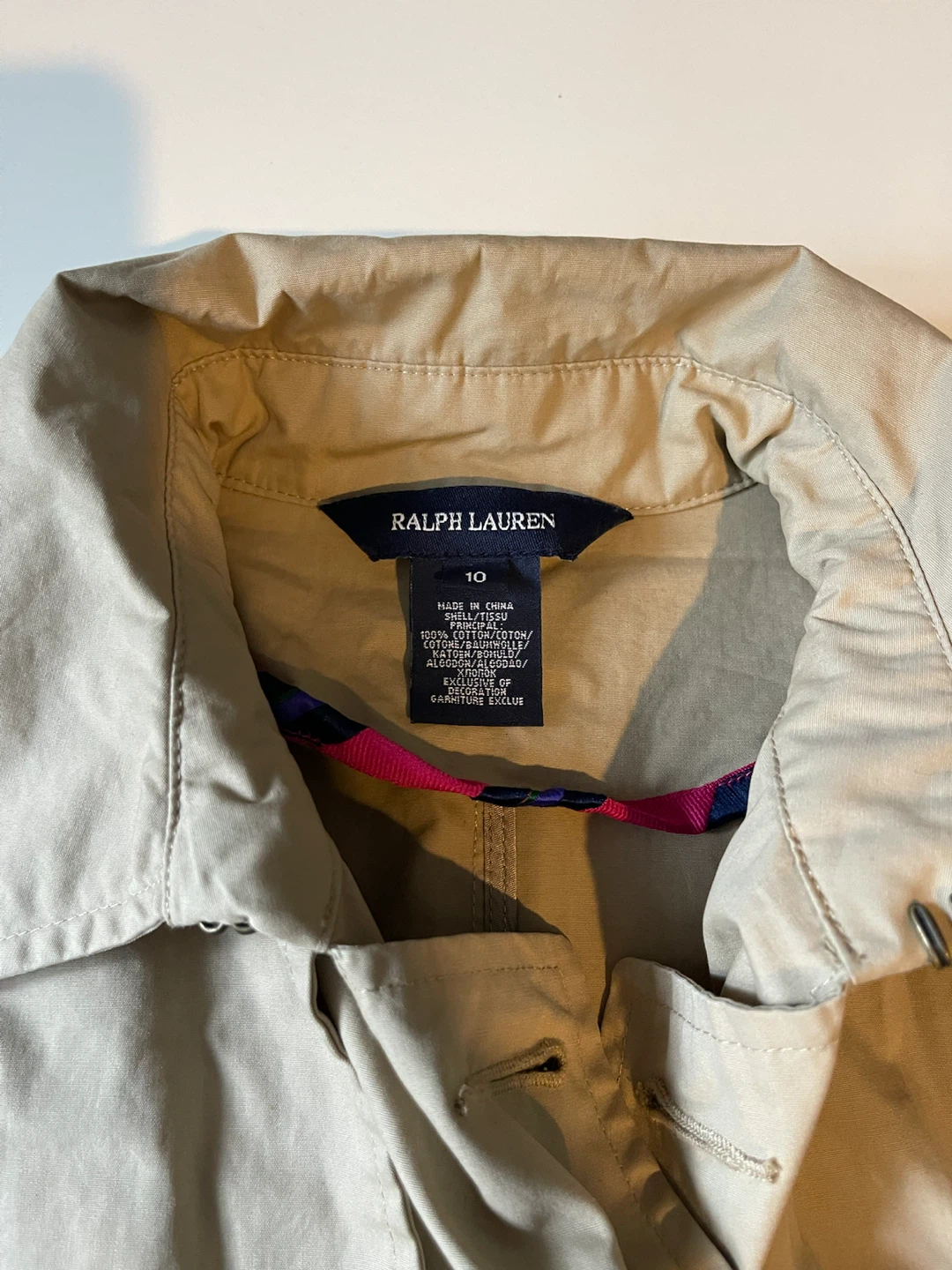 Ralph Lauren Girls’s Trench Coat Size 10 - photo 2