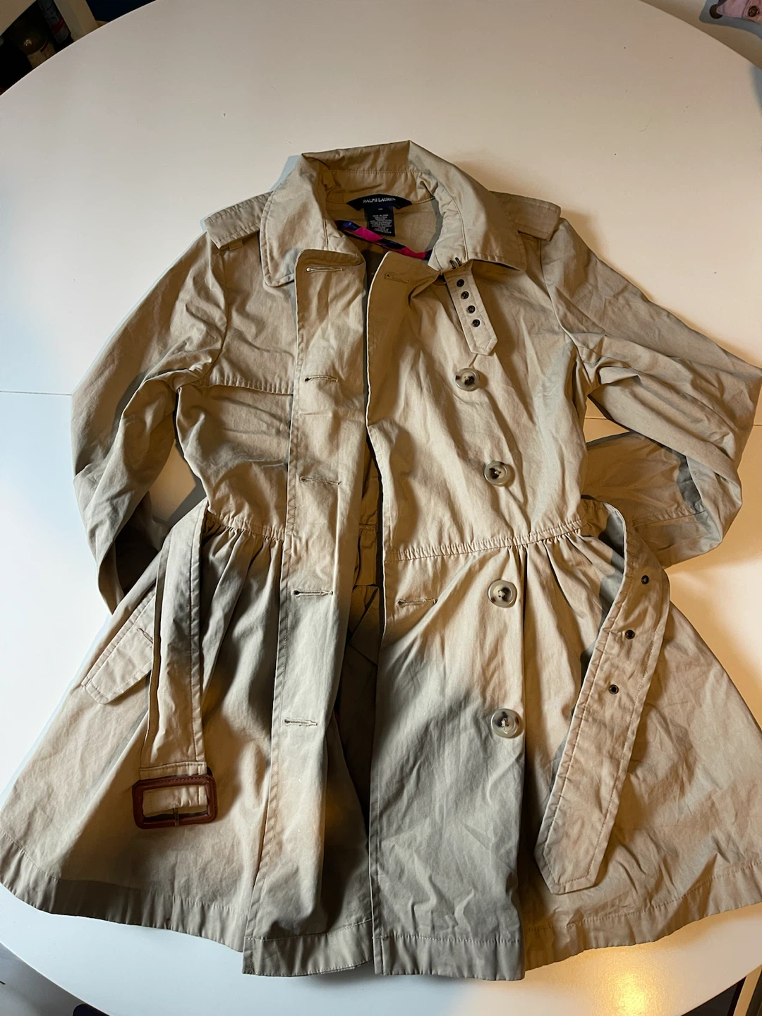 Ralph Lauren Girls’s Trench Coat Size 10 - photo 3