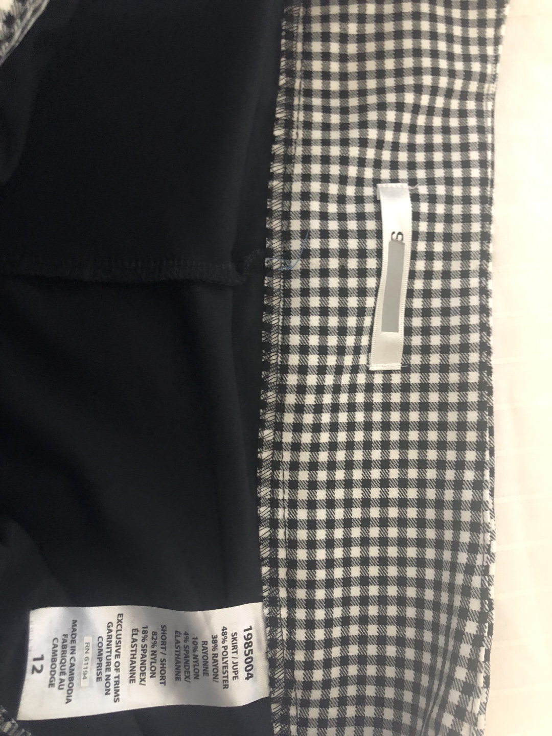 Gingham Mini Skirt - Size 12 - photo 3