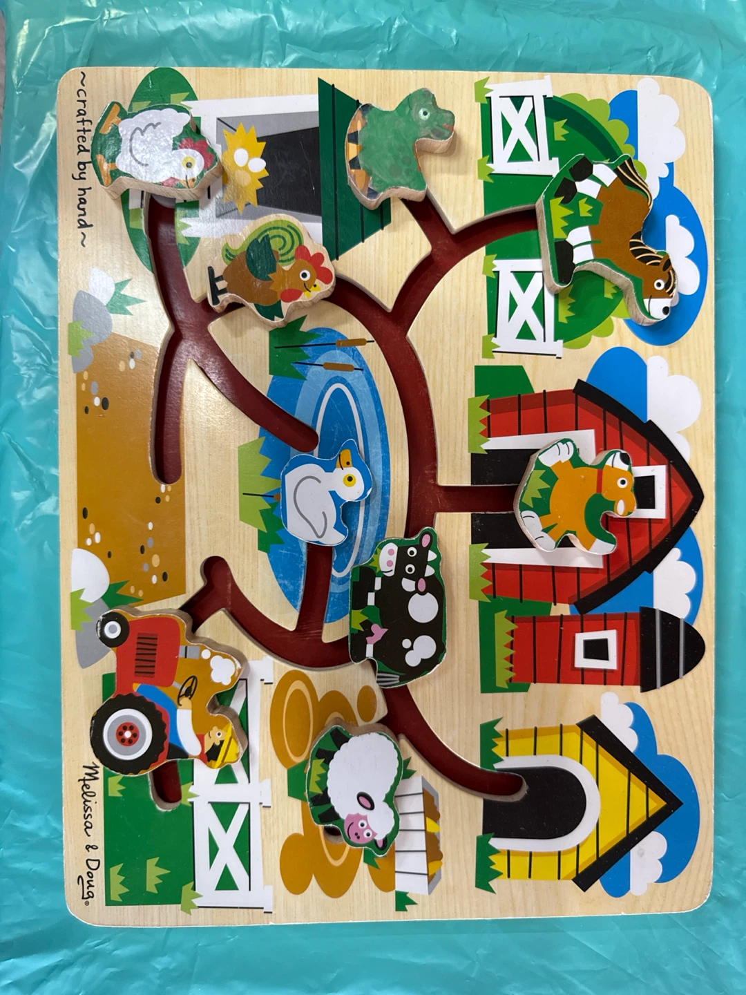 Melissa & Doug Wooden Farm Maze Puzzle