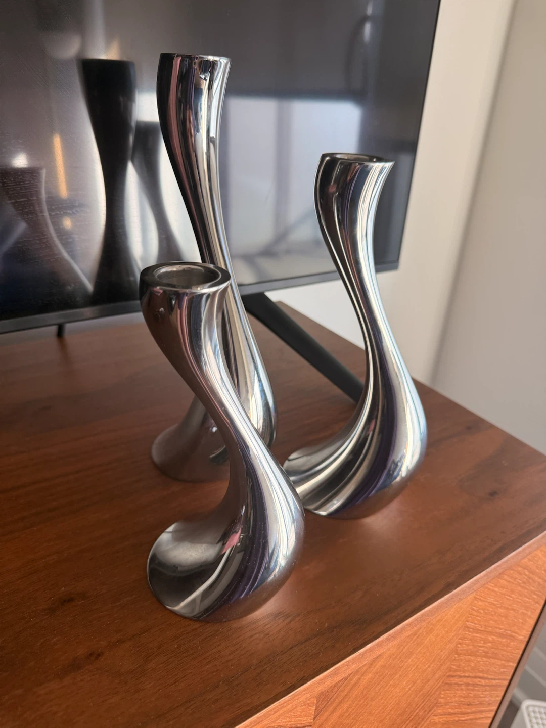 Georg Jensen Denmark Set of 3 Candlesticks - photo 3