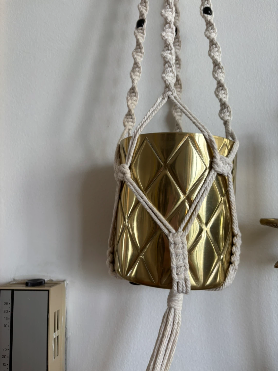 MOVING - Macrame Plant Hanger with Gold Pot - photo 2
