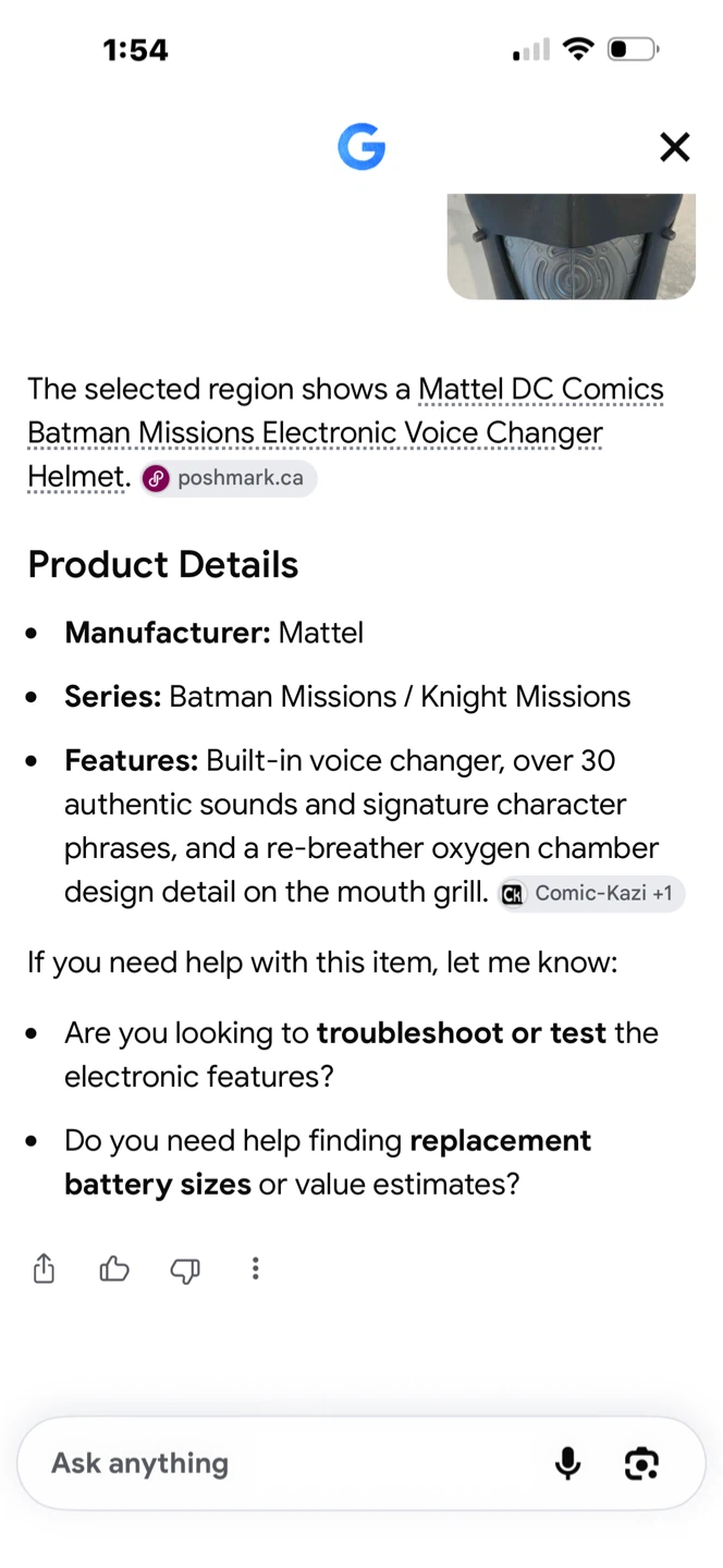 Mattel DC Batman Missions Electronic Voice Changer Helmet - photo 3
