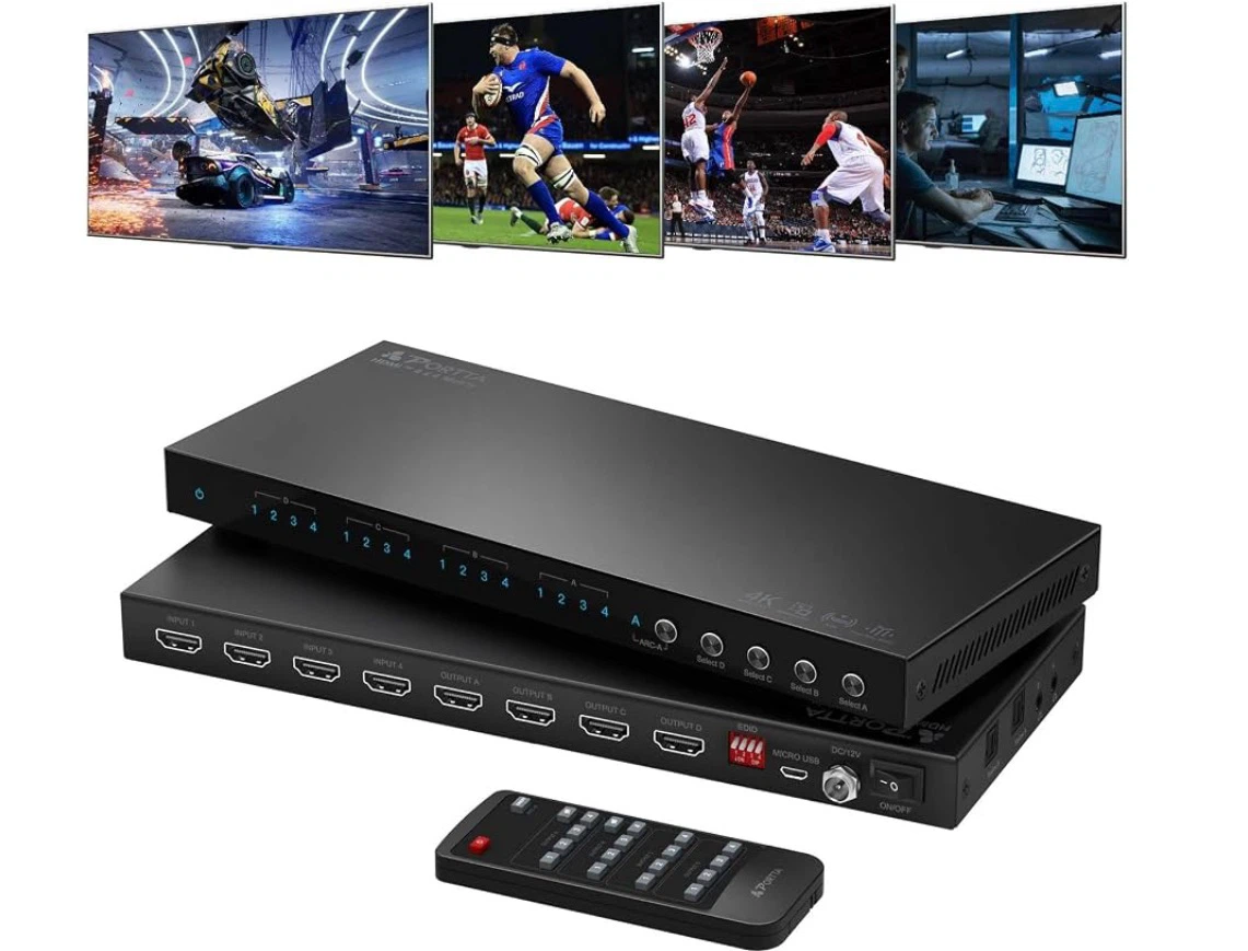 Portta 4x4 HDMI Matrix 4K 60Hz Switcher