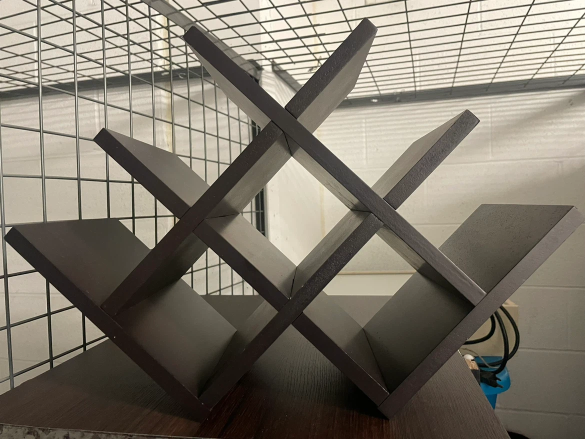Dark Wood Countertop Wine Rack