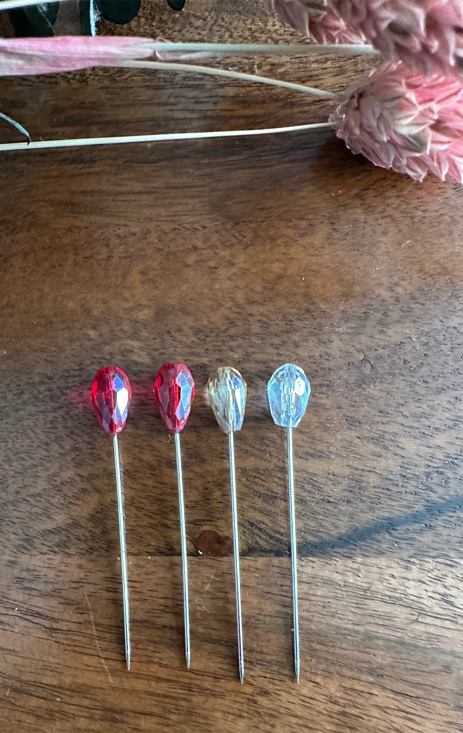 Set of 4 Scarf Pins with Crystal Beads